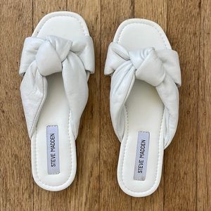 Steve Madden size 8 white leather slides or sandals